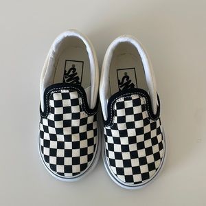 Toddler slip on checkered vans size 6